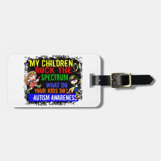 Kinderen slaan het spectrum autisme in bagagelabel (Voorkant horizontaal)