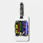 Kinderen slaan het spectrum autisme in bagagelabel (Achterkant verticaal)