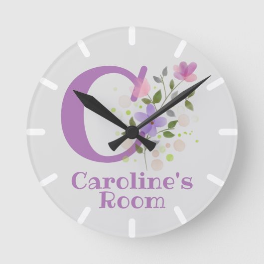 Kinderen Slaapkamer Klok met naam Caroline (Voorkant)