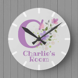 Kinderen Slaapkamer Klok met Naam Charlie & Initia