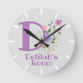 Kinderen Slaapkamer Klok met naam Delilah (Voorkant)