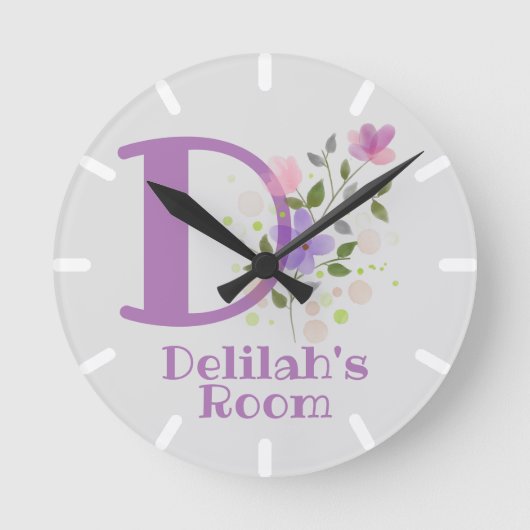 Kinderen Slaapkamer Klok met naam Delilah (Voorkant)