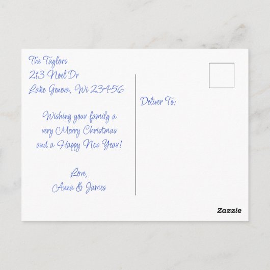 Kinderen Sledding Winter Gepersonaliseerde Kerst Briefkaart (Achterkant)