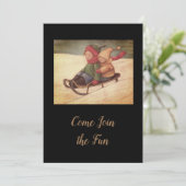 Kinderen sleeën kaart (Staand voorkant)