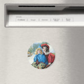 Kinderen sleeën vintage magneet (Insitu (Vaatwasser))