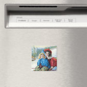 Kinderen sleeën vintage magneet (Insitu (Vaatwasser))