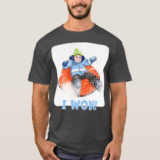 Kinderen Sneeuw Tubing Ik Won T-shirt