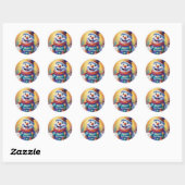 Kinderen Sneeuwman Ronde Sticker HAMbyWG (Vel)