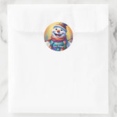 Kinderen Sneeuwman Ronde Sticker HAMbyWG (Tas)