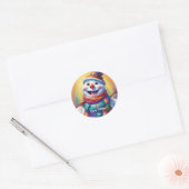Kinderen Sneeuwman Ronde Sticker HAMbyWG (Envelop)