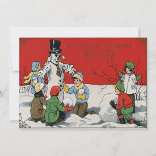 Kinderen Sneeuwman Winter Sneeuw