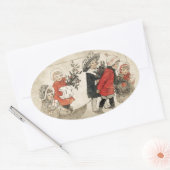 Kinderen Sneeuwslee & Boom Ovale Sticker (Envelop)