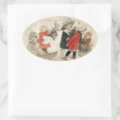 Kinderen Sneeuwslee & Boom Ovale Sticker (Tas)