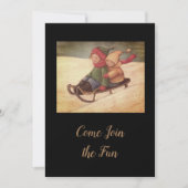 Kinderen sneeuwsleeën kaart (Voorkant)