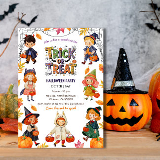 Kinderen Snoep of een Leven Halloweenfeest Griezel Kaart