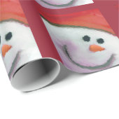 Kinderen Snow Man Kerstmis Cadeaupapier (Rol Hoek)