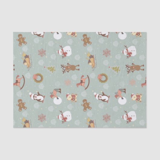 Kinderen, Snowman en Gingerbrood Tissuepapier (Voorkant)