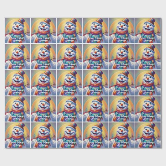 Kinderen Snowman Gepersonaliseerde Gift Wrap HAMby Cadeaupapier (Vlak)