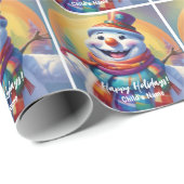 Kinderen Snowman Gepersonaliseerde Gift Wrap HAMby Cadeaupapier (Rol Hoek)