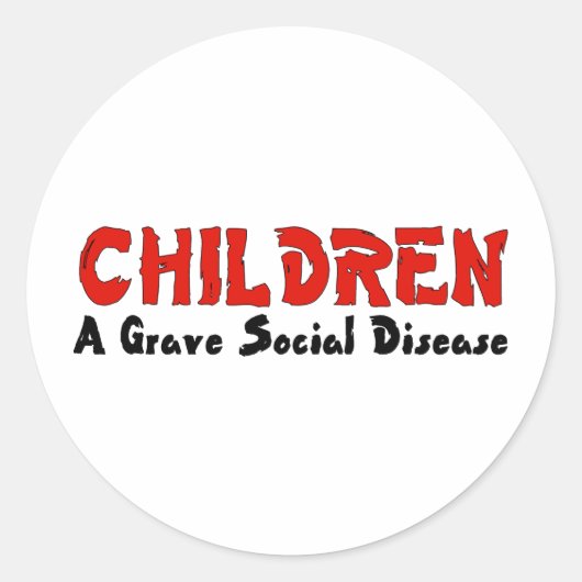 Kinderen Sociale Ziekte Ronde Sticker (Voorkant)