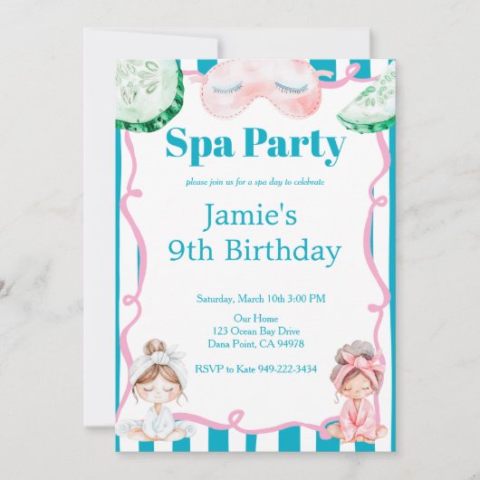 Kinderen Spa Feest Verjaardag Kaart (Voorkant)
