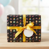 Kinderen Speelgoed Icons Verpakkingsdocument Inpakpapier Vel