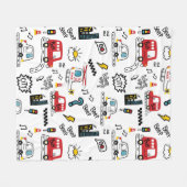 Kinderen Speels Vervoer Patroon Fleece Deken (Voorkant (Horizontaal))