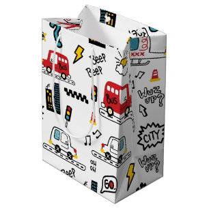 Kinderen Speels Vervoer Patroon  Medium Cadeauzakje