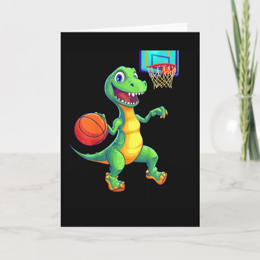 Kinderen Speelse Dinosaurus Schets Speler Ontwerp  Kaart (Voorkant)
