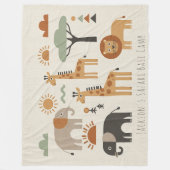 Kinderen Speelse Safari Avontuur ID1268 Fleece Deken (Voorkant)