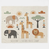 Kinderen Speelse Safari Avontuur ID1268 Fleece Deken (Voorkant (Horizontaal))