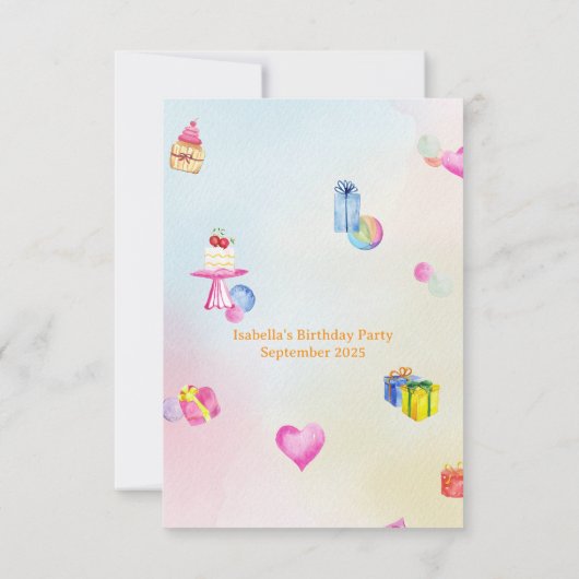 Kinderen Speeltuin Verjaardag Dank Je Kaart Aquare (Achterkant)