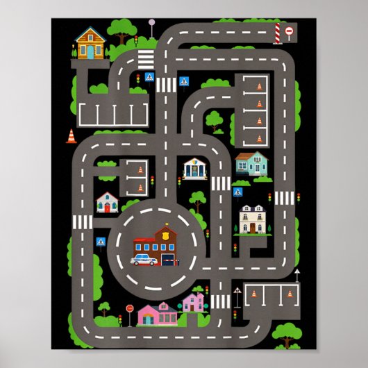 Kinderen spelen auto's op vaders rug grappige Vade Poster (Voorkant)