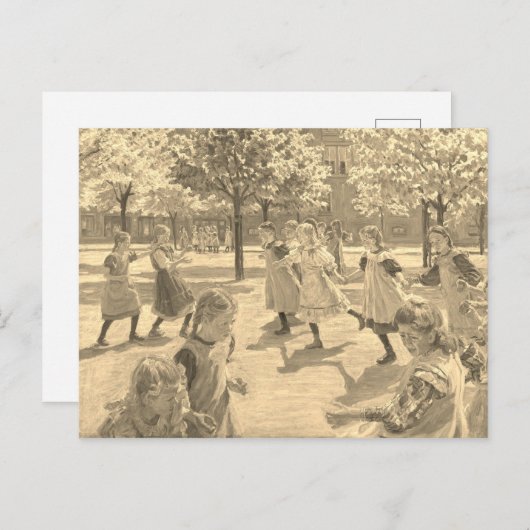 KINDEREN SPELEN DOOR PETER HANSEN BRIEFKAART (Voorkant / Achterkant)