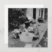 kinderen spelen feestdagenkaart (Voorkant / Achterkant)