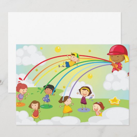 Kinderen spelen in een Park Kaart (Voorkant / Achterkant)