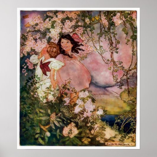 Kinderen spelen in Happy Springtime-Poster Poster (Voorkant)