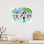 Kinderen spelen in het klaslokaal poster (Keuken)