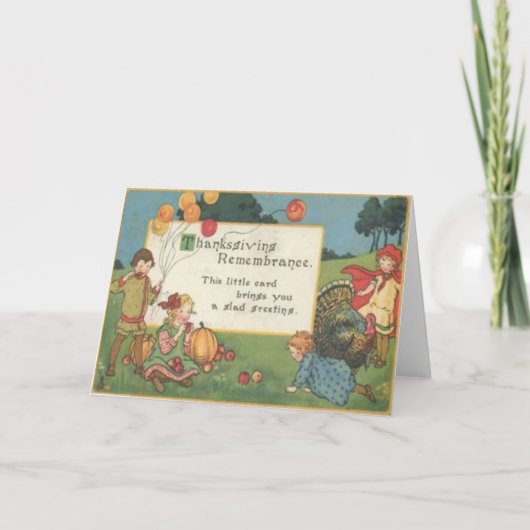 Kinderen spelen in het veld feestdagen kaart (Voorkant)