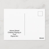 Kinderen spelen in zwembad, briefkaart (Achterkant)