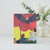  kinderen spelen meisjes en jongens die bubbels bl briefkaart (Staand voorkant)