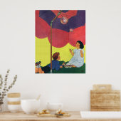  kinderen spelen meisjes en jongens die bubbels bl poster (Keuken)