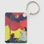 kinderen spelen meisjes en jongens die bubbels bl sleutelhanger (Achterkant)