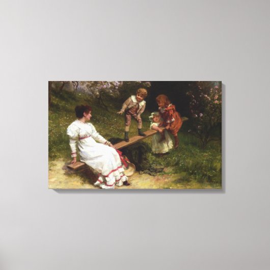 Kinderen Spelen op een wip (door Frederick Morgan) Canvas Afdruk (Voorkant)