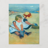 Kinderen Spelen op het strand door Mary Cassat Feestdagenkaart (Voorkant)