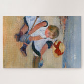 Kinderen spelen op het strand legpuzzel (Horizontaal)