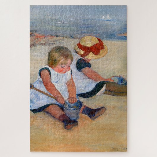 Kinderen spelen op het strand legpuzzel (Verticaal)
