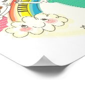Kinderen spelen op regenboog poster (Hoek)