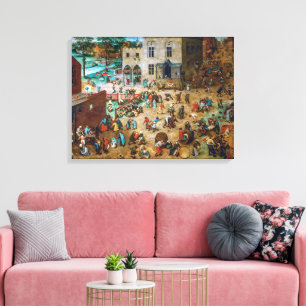Kinderen spelen Pieter Bruegel de Oude Canvas Afdruk