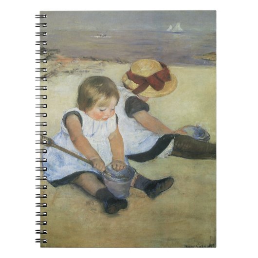 Kinderen spelend op het strand door Mary Cassatt Notitieboek (Voorkant)
